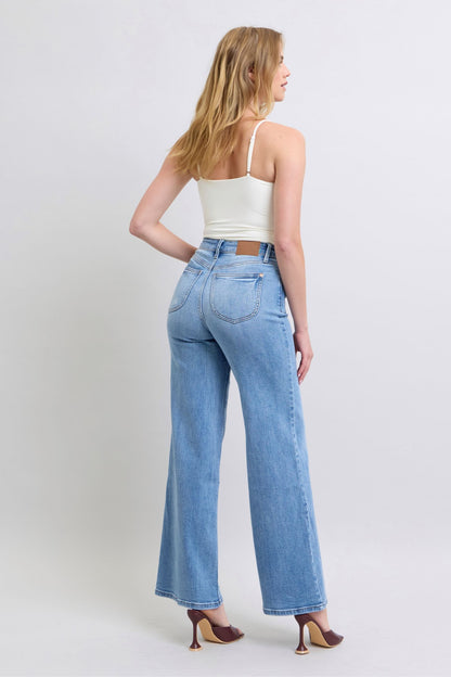 Judy Blue Full Size Wide Leg Jeans with Pockets for Style