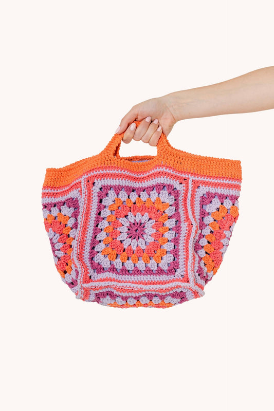 Orange Color Handmade Eco-Friendly Cotton Crochet Bag