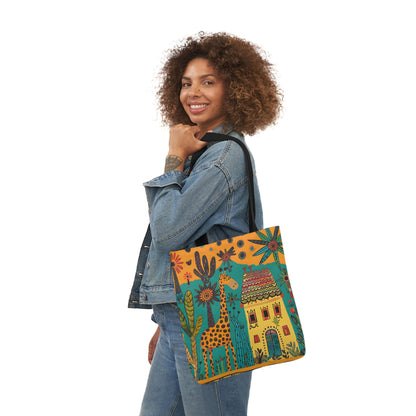 The giraffe that lives in my house Canvas Tote Bag, 5-Color Straps - StyleMZ