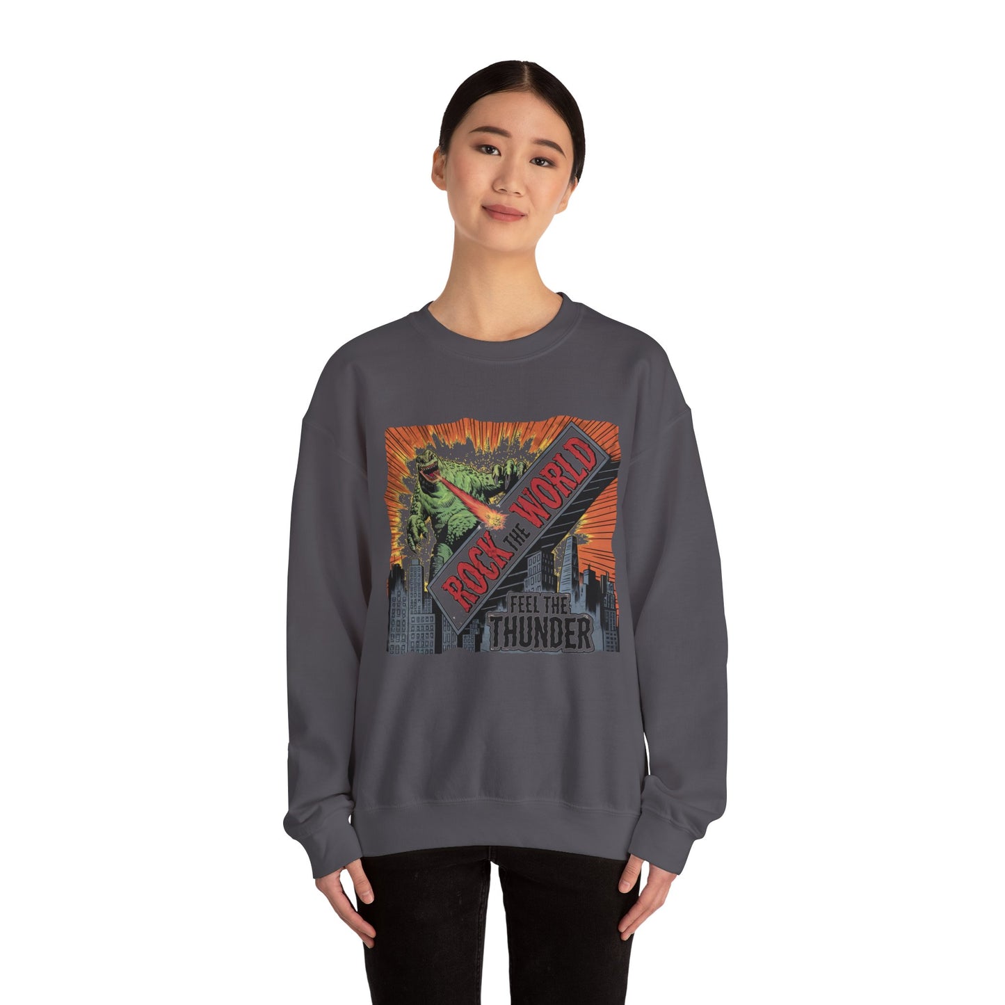 Rock the world Unisex Heavy Blend™ Crewneck Sweatshirt - StyleMZ