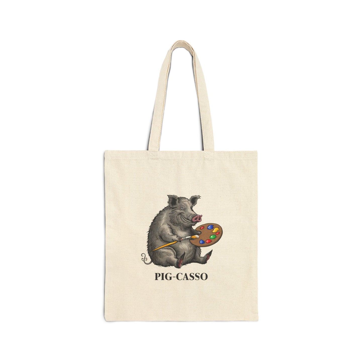 PIG-CASSO Cotton Canvas Tote Bag - StyleMZ