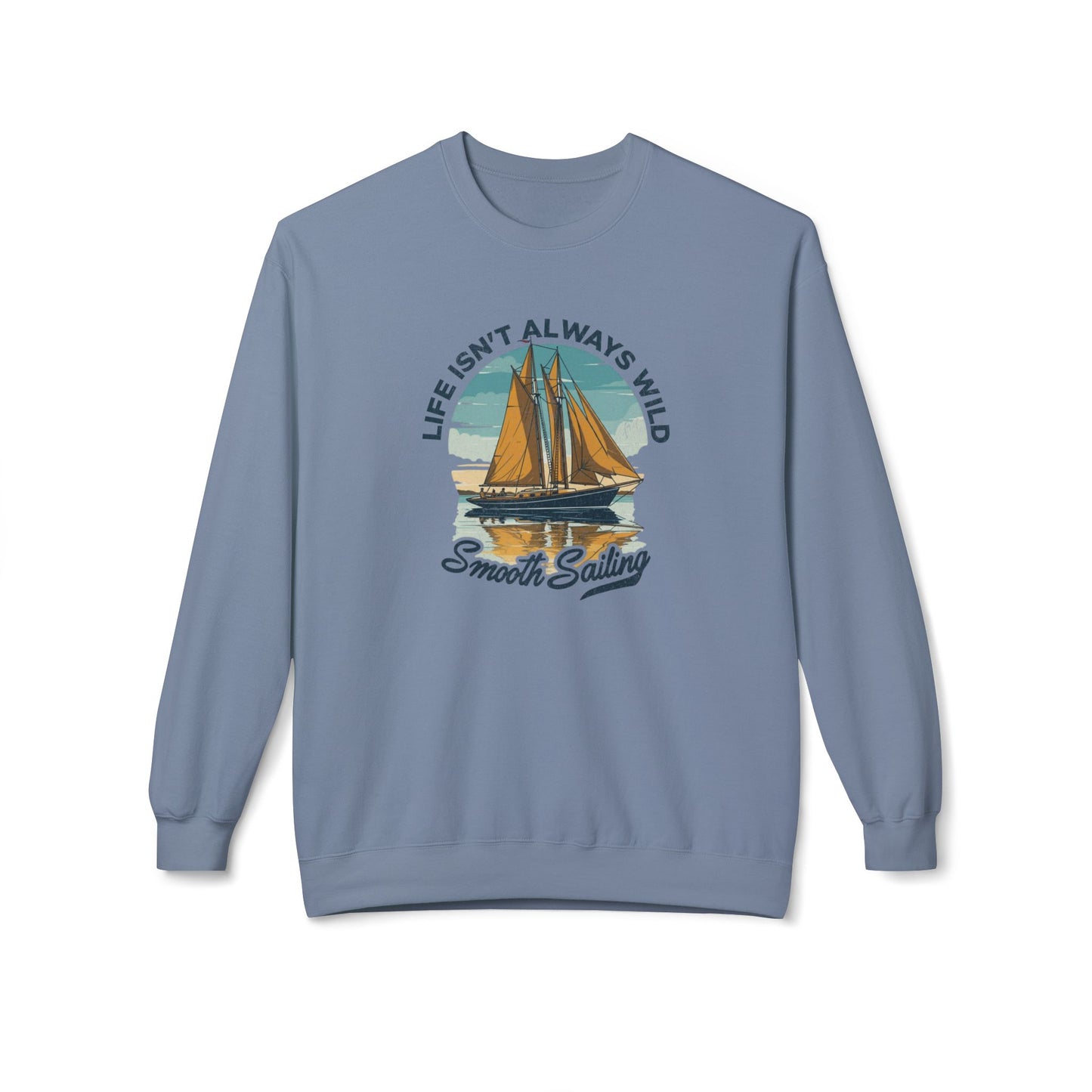 Smooth sailing Unisex Midweight Softstyle Fleece Crewneck Sweatshirt - Korea - StyleMZ - Stylemz