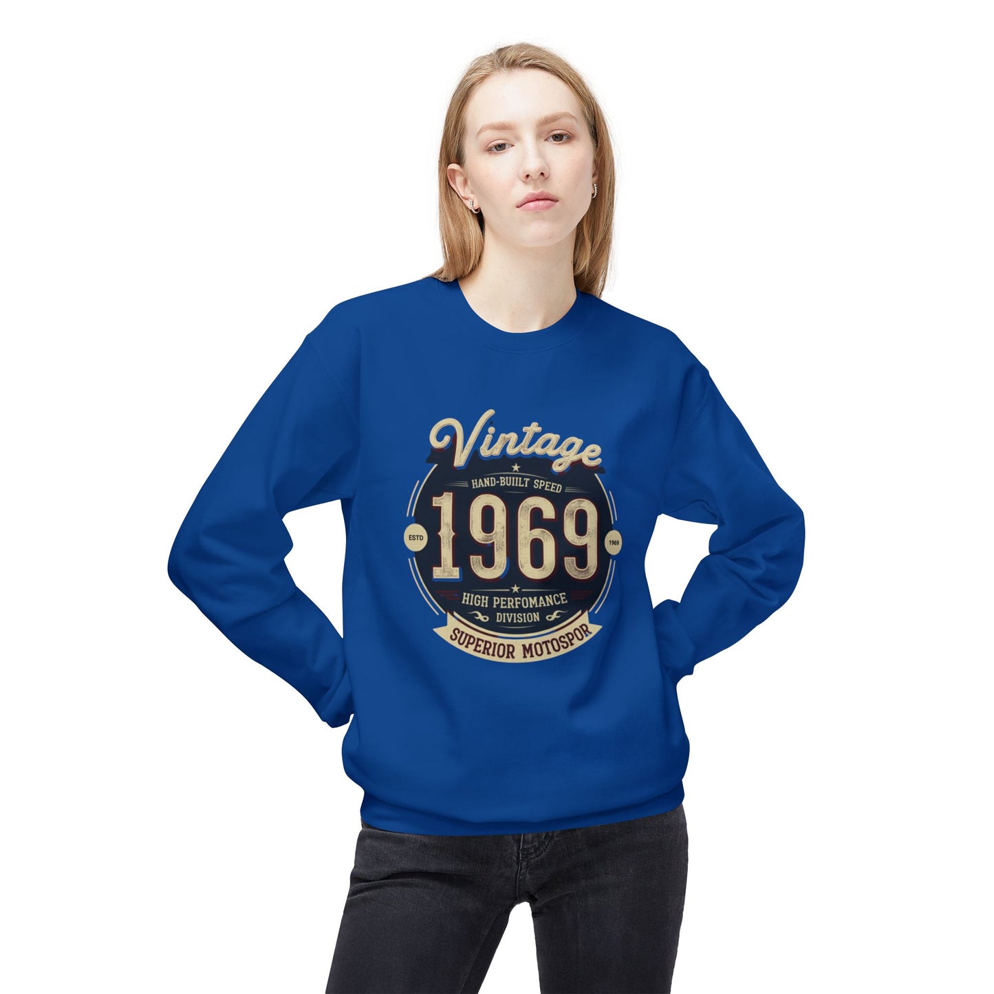 Vintage 1969 Unisex Midweight Softstyle Fleece Crewneck Sweatshirt - StyleMZ