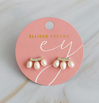 My Beauty Secret Mini Stud Earrings with Pearl Details