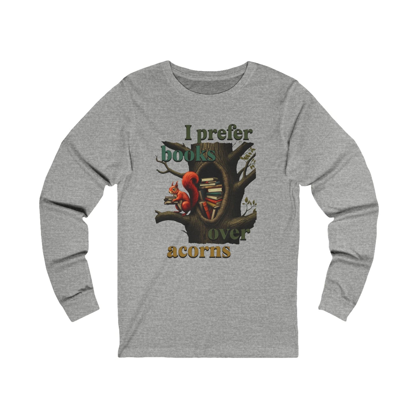 Korea -  I prefer books over acorns Unisex Jersey Long Sleeve Tee  - StyleMZ