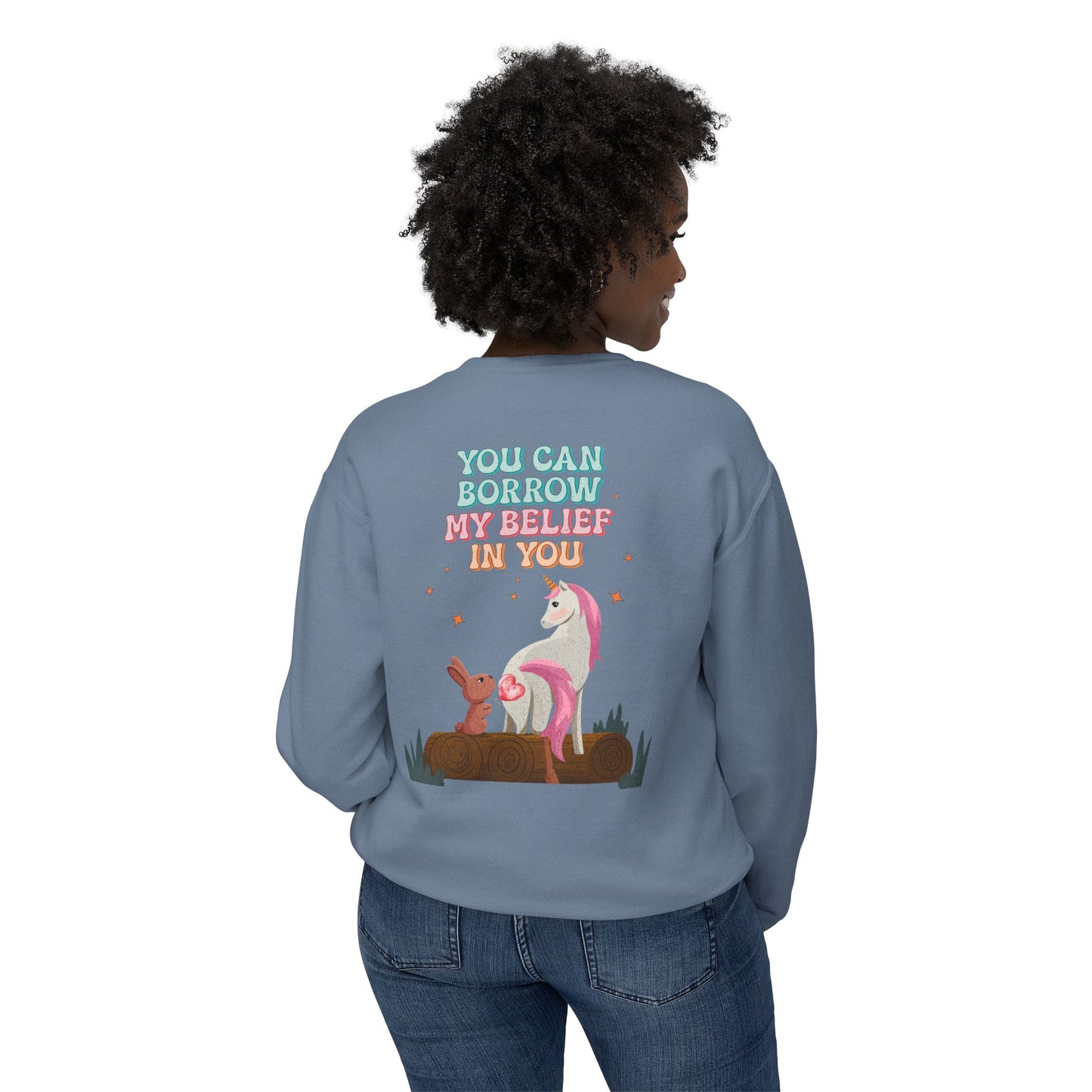 Korea -  You can have my belief in you Unisex Lightweight Crewneck Sweatshirt  - StyleMZ