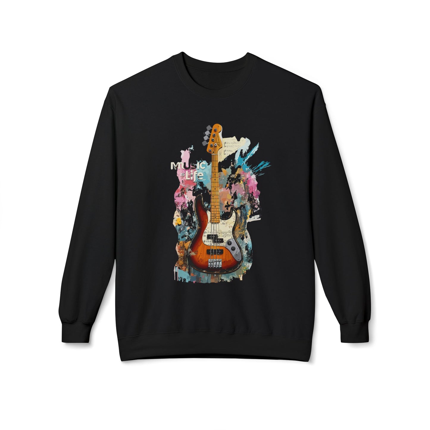 Korea -  Music is life Unisex Midweight Softstyle Fleece Crewneck Sweatshirt  - StyleMZ