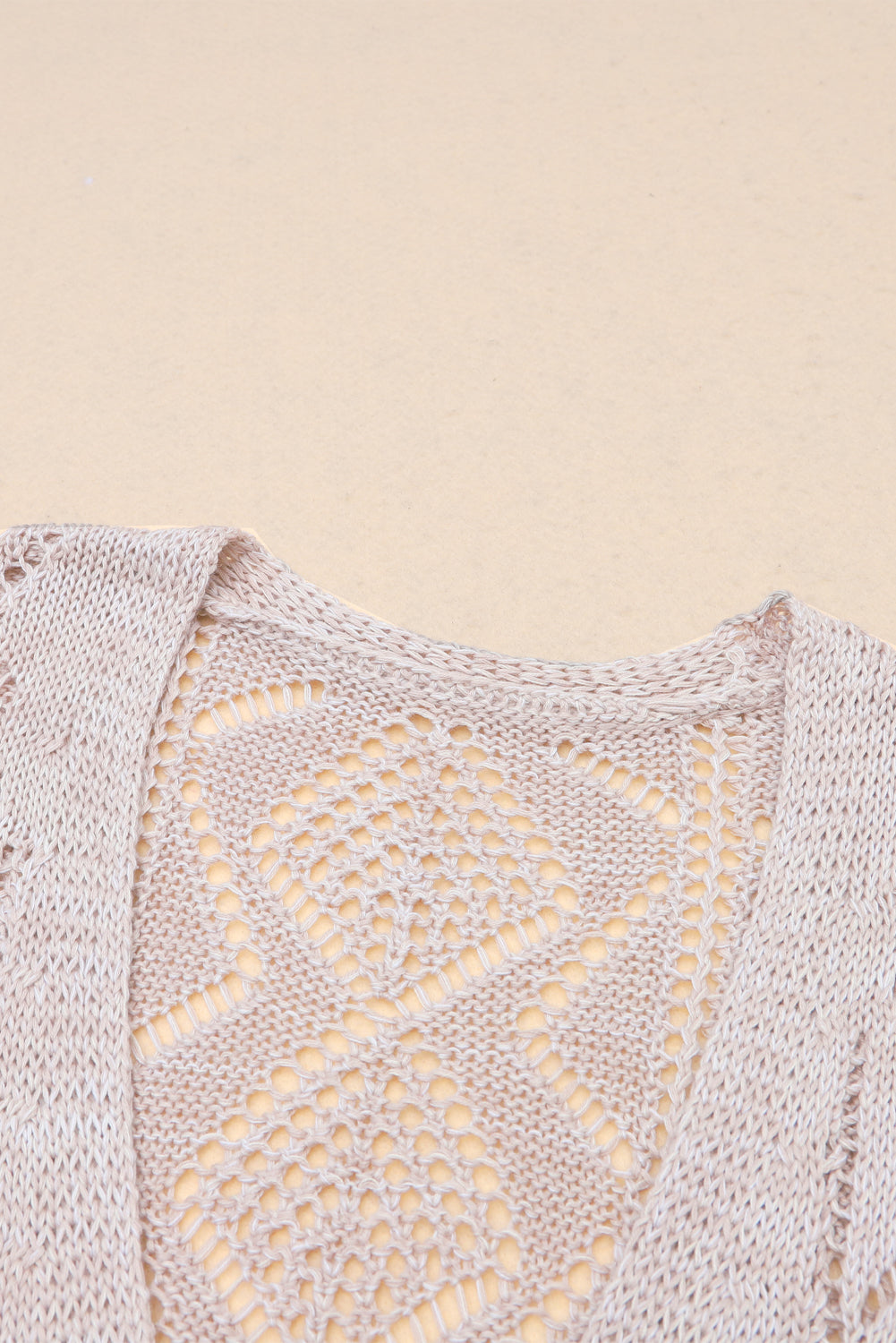 McKenzie Hollow-Out Openwork Knit Cardigan for Layering