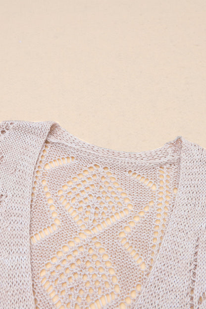 McKenzie Hollow-Out Openwork Knit Cardigan for Layering