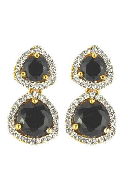 Nikobar Stone Earrings with Gold Plating and Crystals