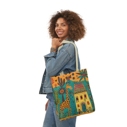 The giraffe that lives in my house Canvas Tote Bag, 5-Color Straps - StyleMZ