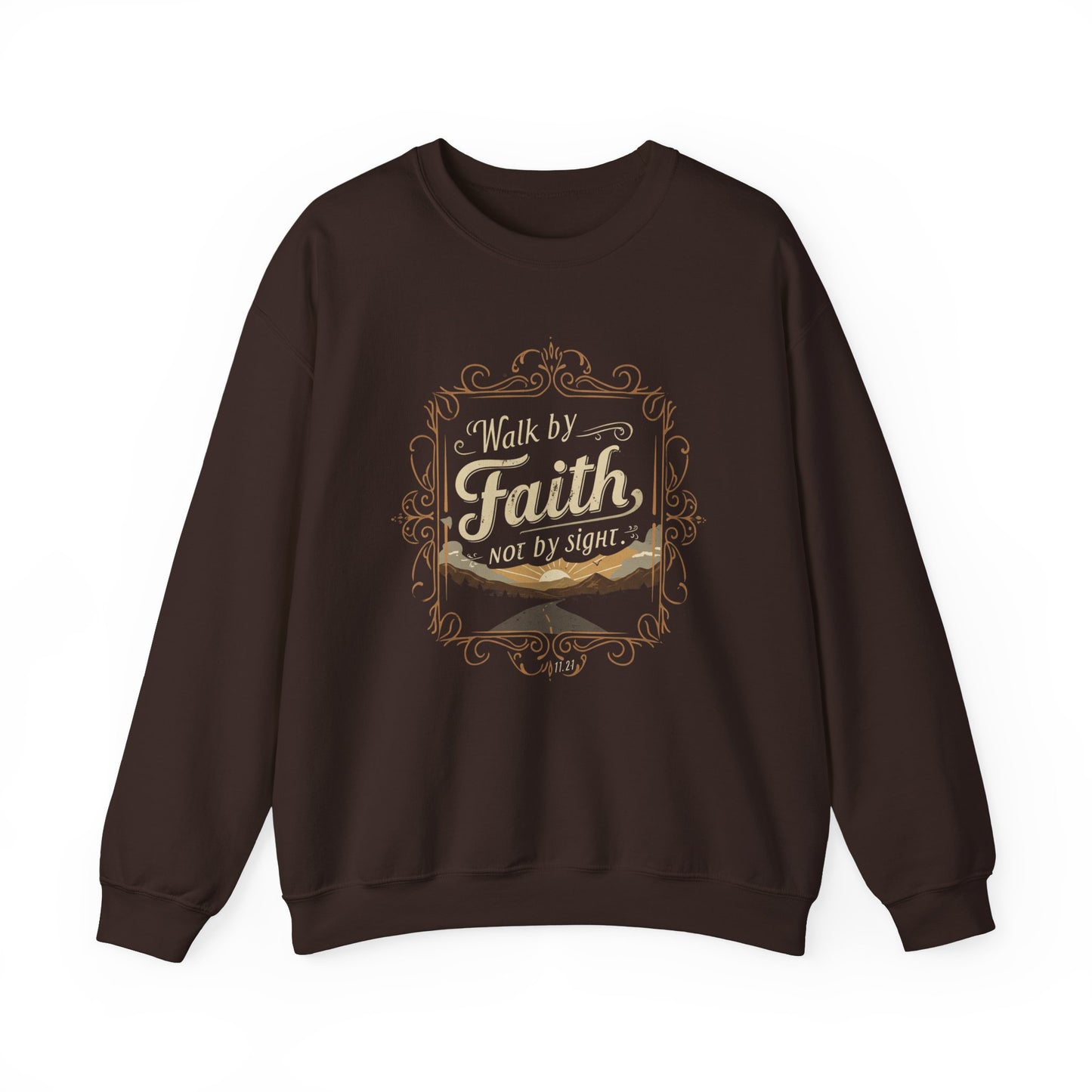 Walk by Faith Unisex Heavy Blend™ Crewneck Sweatshirt - Stylemz