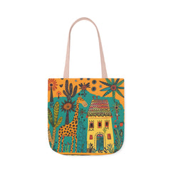 Korea -  The giraffe that lives in my house Canvas Tote Bag, 5-Color Straps  - StyleMZ