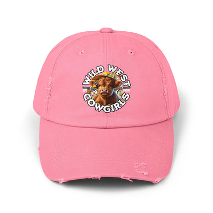 Korea - Wild West Cow Girls Unisex Distressed Cap - StyleMZ - Stylemz