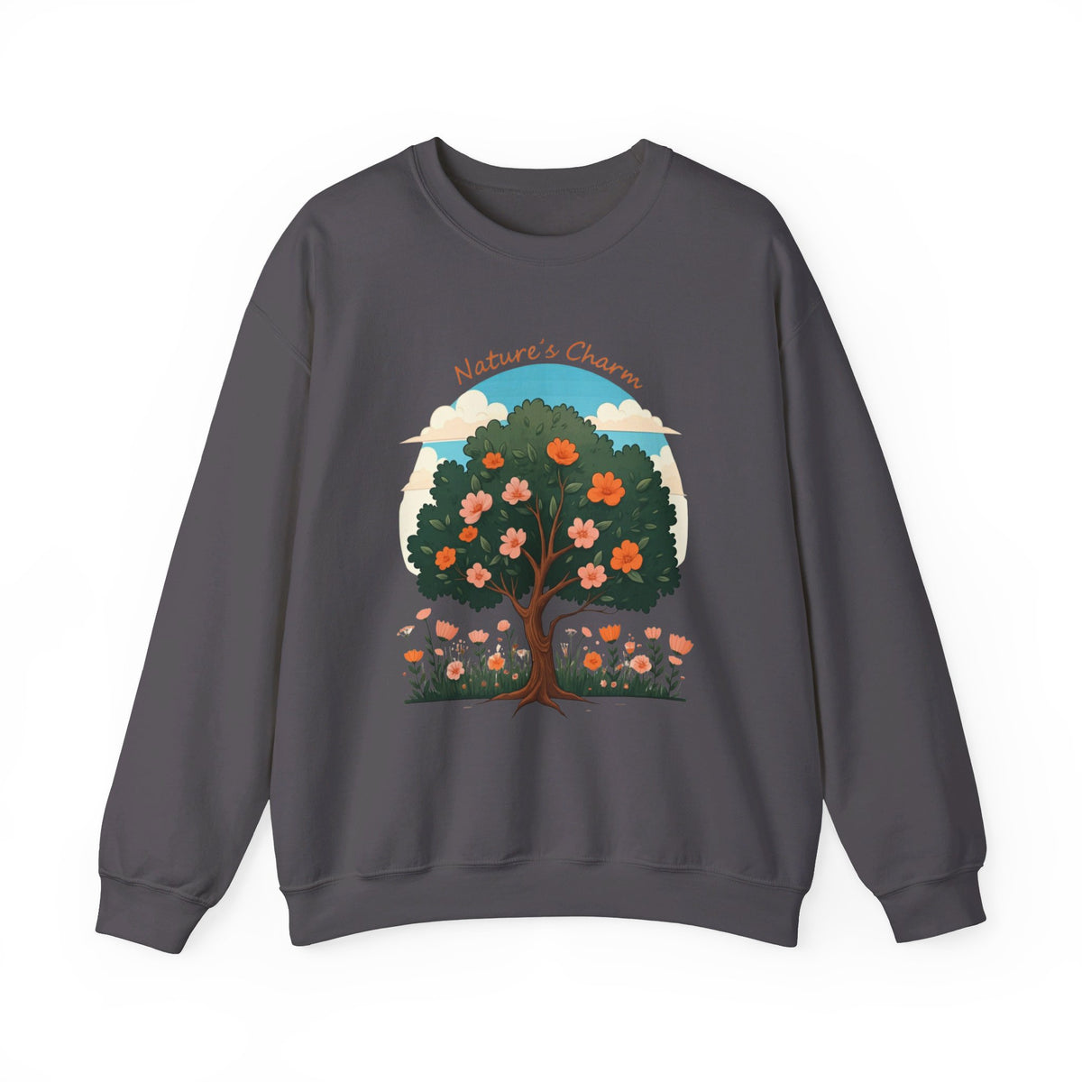 Corea - Sudadera unisex de cuello redondo de mezcla pesada Nature's Charm - StyleMZ 