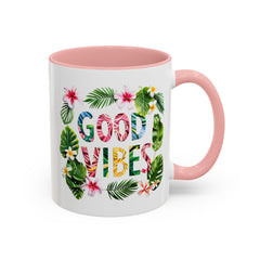 Taza de café con acento de buenas vibraciones de Corea (11 oz y 15 oz) - StyleMZ 