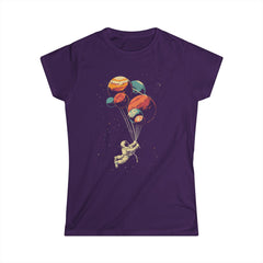 Astronaut and balloon Women's Softstyle Tee  - StyleMZ