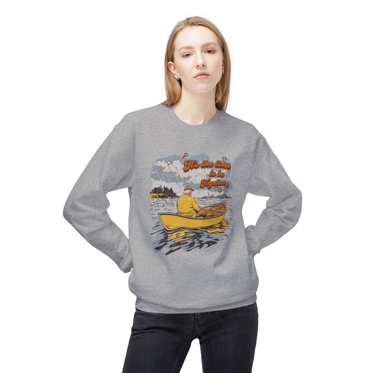 Korea -  Time to be together Unisex Midweight Softstyle Fleece Crewneck Sweatshirt  - StyleMZ