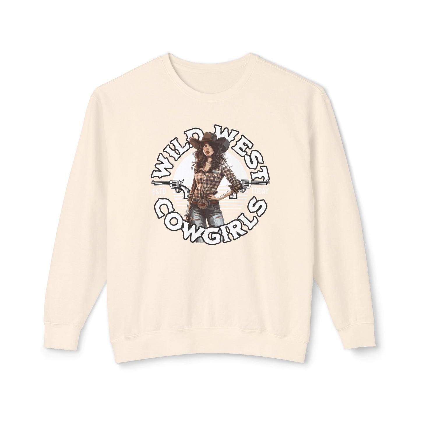 Wild West Cowgirls Unisex Lightweight Crewneck Sweatshirt  - StyleMZ