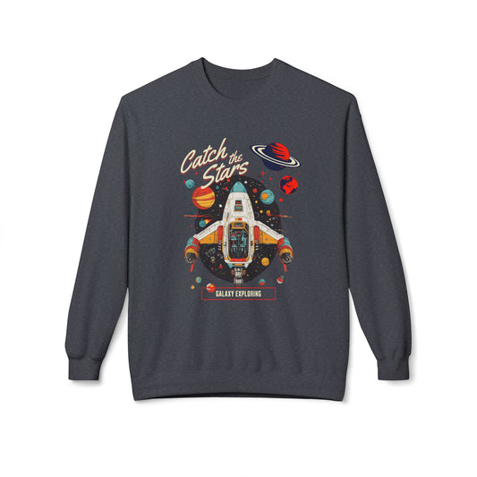 StyleMZ - Catch the stars Unisex Midweight Softstyle Fleece Crewneck Sweatshirt - StyleMZ - Stylemz