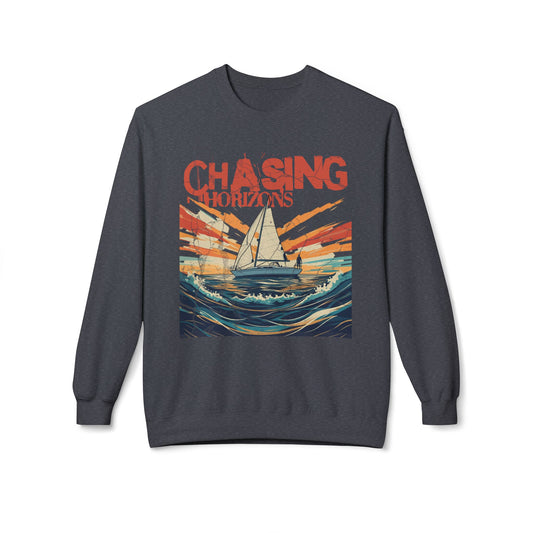 Chasing Horizons Unisex Midweight Softstyle Fleece Crewneck Sweatshirt - StyleMZ - Stylemz