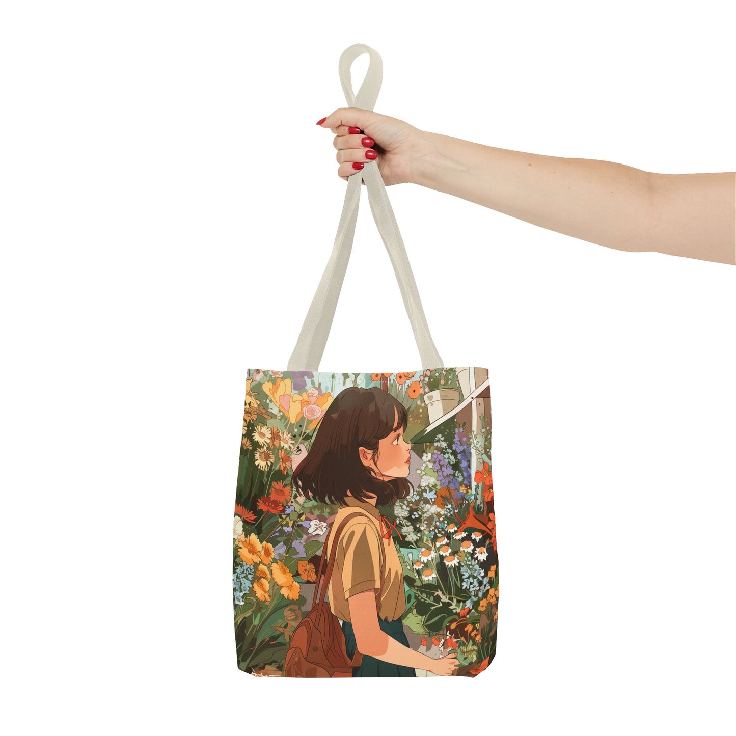 Girl and Flower Shop Tote Bag (AOP) - StyleMZ