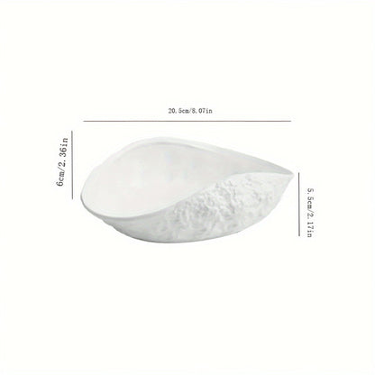 Elegant Shell-Shaped Ceramic Dish Ideal for Seafood Serving