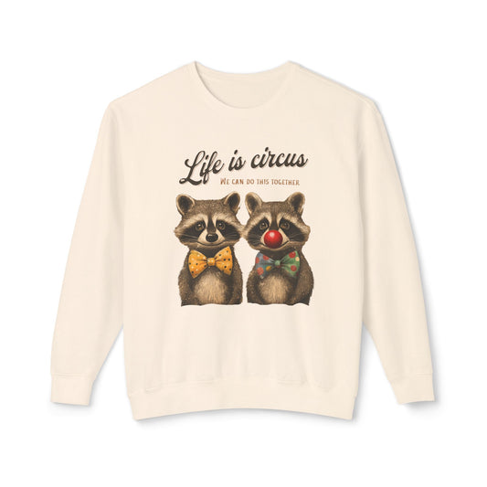 Corea - Sudadera unisex ligera con cuello redondo "Life is circus" - StyleMZ 