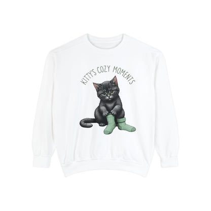 Korea -  Kittt's cozy moment Unisex Garment-Dyed Sweatshirt  - StyleMZ