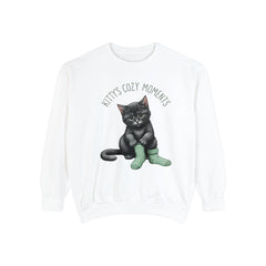 Korea -  Kittt's cozy moment Unisex Garment-Dyed Sweatshirt  - StyleMZ