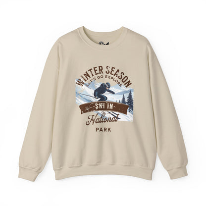 Ski in the national park Unisex Heavy Blend™ Crewneck Sweatshirt - StyleMZ - Stylemz