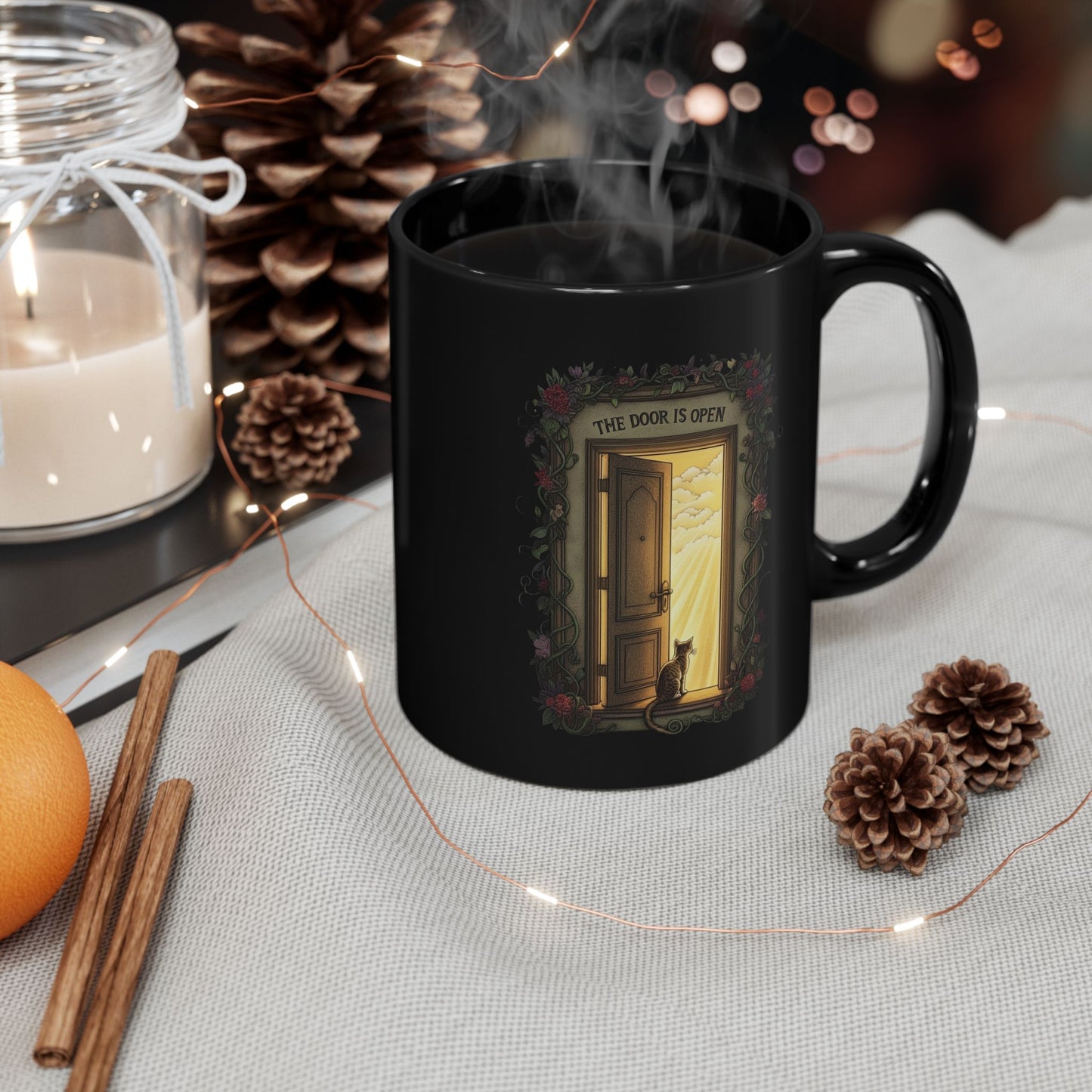 The door is open Black Mug (11oz, 15oz) - StyleMZ