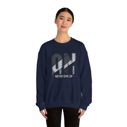 Corea - Sudadera unisex con cuello redondo y mezcla pesada Keep going on - StyleMZ 