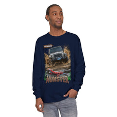 Korea -  Monster car Unisex Garment-dyed Long Sleeve T-Shirt  - StyleMZ