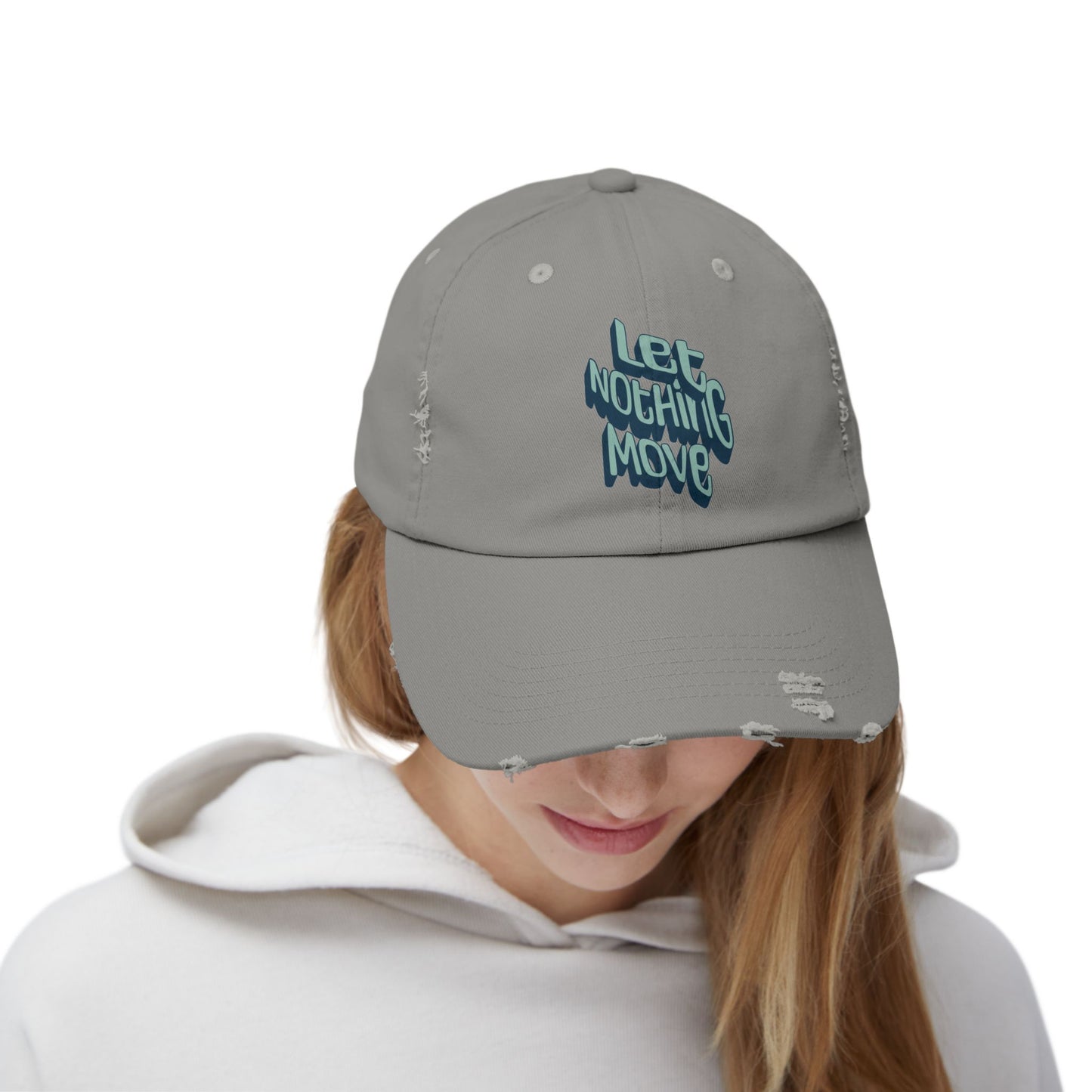 Korea -  Let nothing move Unisex Distressed Cap  - StyleMZ