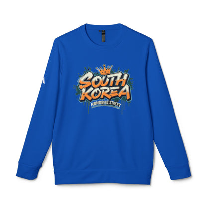 Korea -  adidas Hongdae Unisex Fleece Crewneck Sweatshirt  - StyleMZ