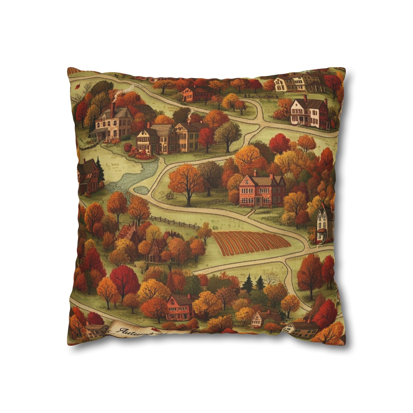 Map of Memories II Spun Polyester Square Pillowcase - StyleMZ