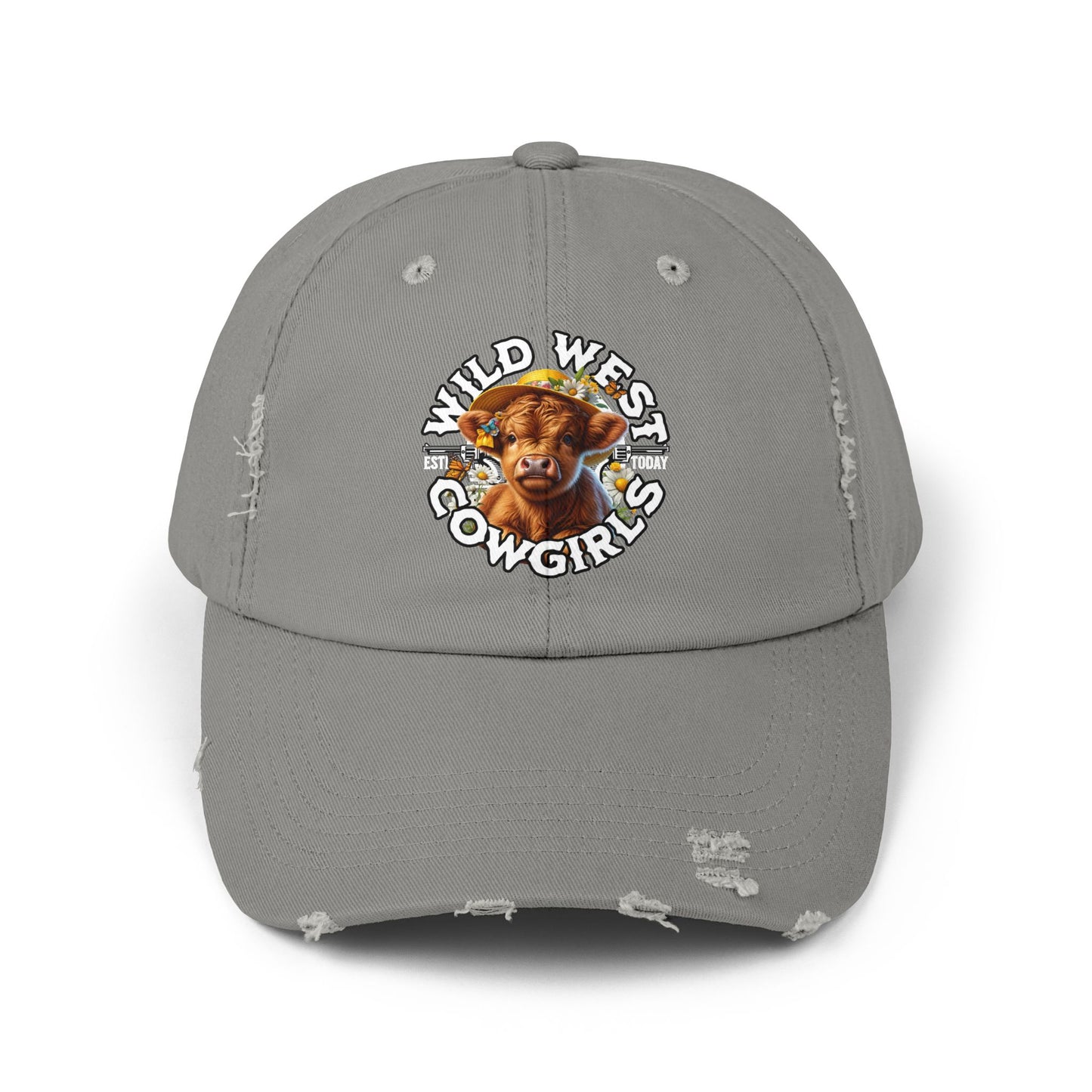 Korea - Wild West Cow Girls Unisex Distressed Cap - StyleMZ - Stylemz