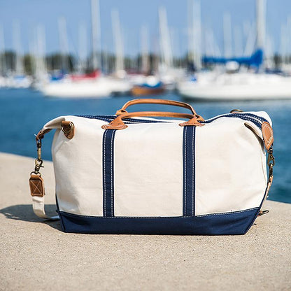 Stylish Weekender Duffel with Leather Trim and Personalization