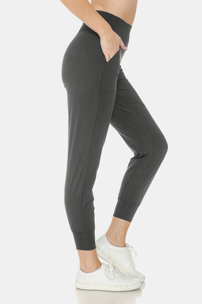 Leggings Depot Wide Waistband Slim Active Joggers for Women