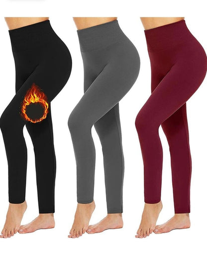 3 Pack Women’s Fleece Lined Leggings High Waist Stretchy Warm