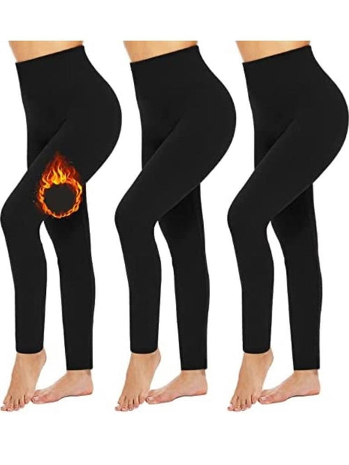 3 Pack Women’s Fleece Lined Leggings High Waist Stretchy Warm