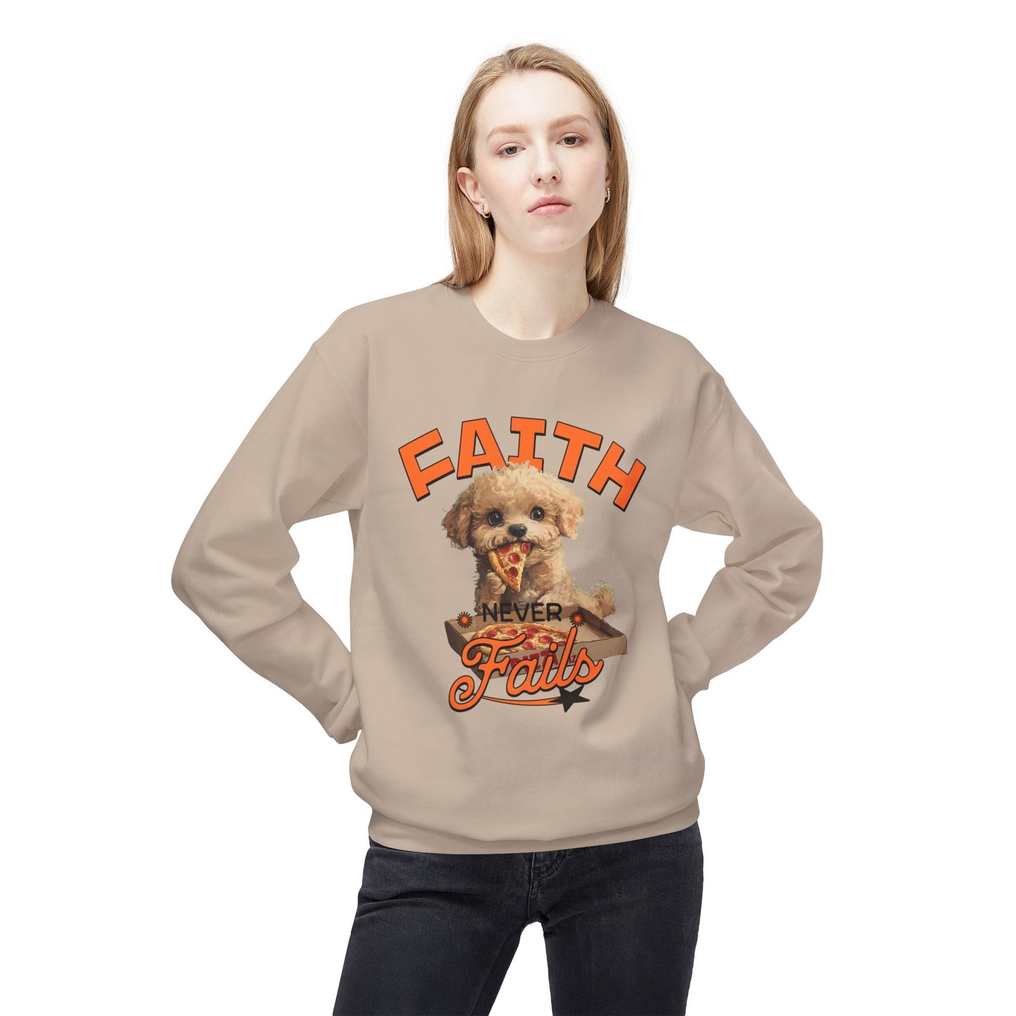 Korea -  Faith never fails Unisex Midweight Softstyle Fleece Crewneck Sweatshirt  - StyleMZ