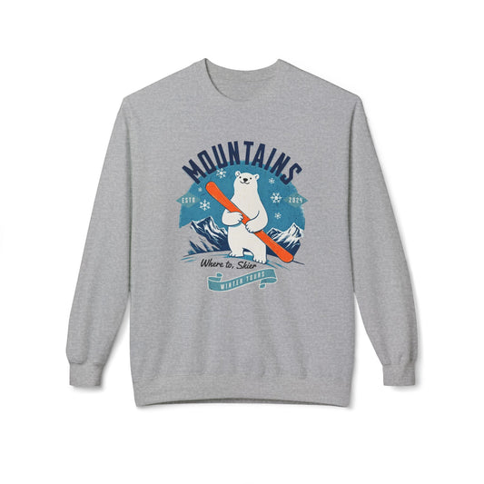 Mountains Unisex Midweight Softstyle Fleece Crewneck Sweatshirt - StyleMZ - Stylemz