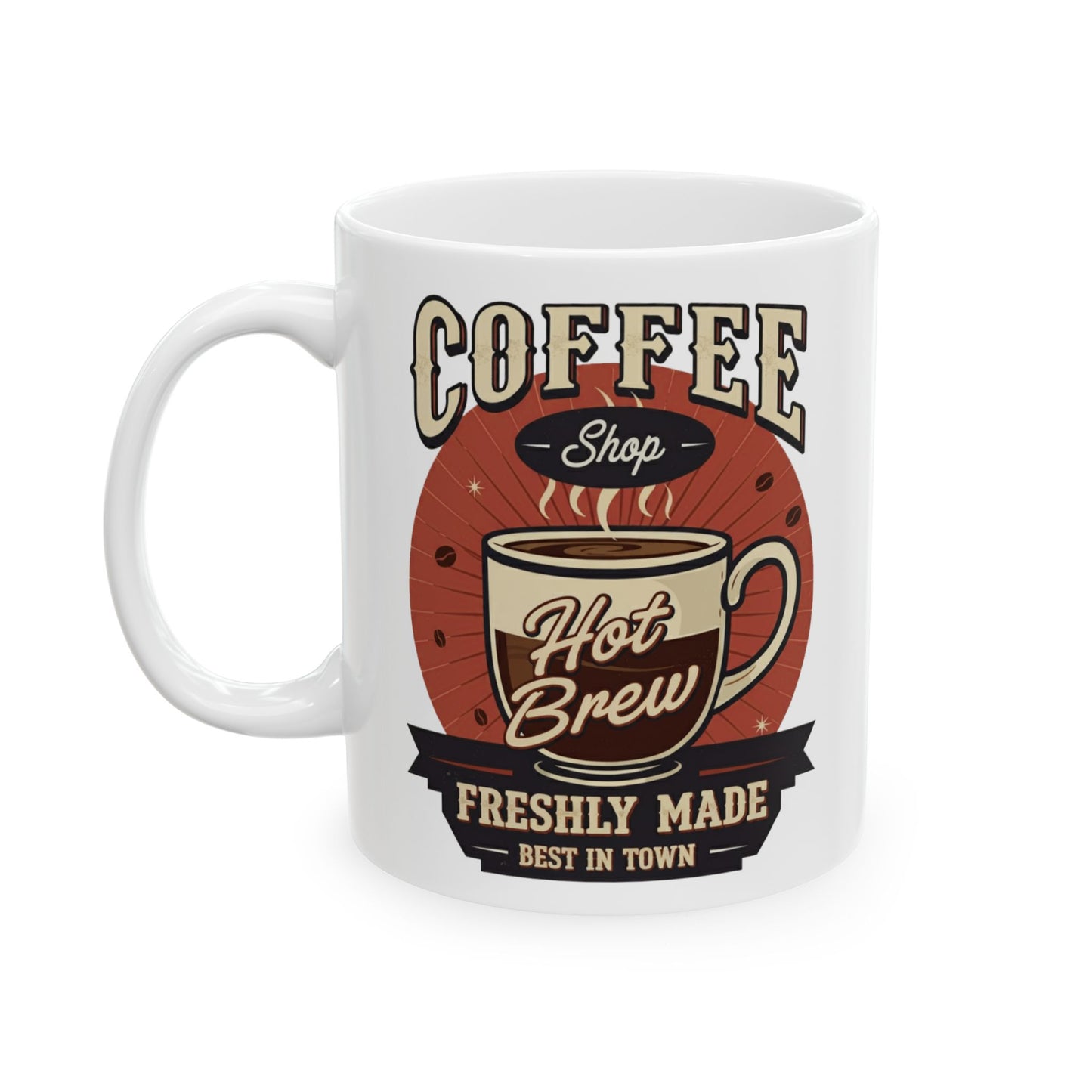 Coffee Shop Ceramic Mug, (11oz, 15oz) - StyleMZ