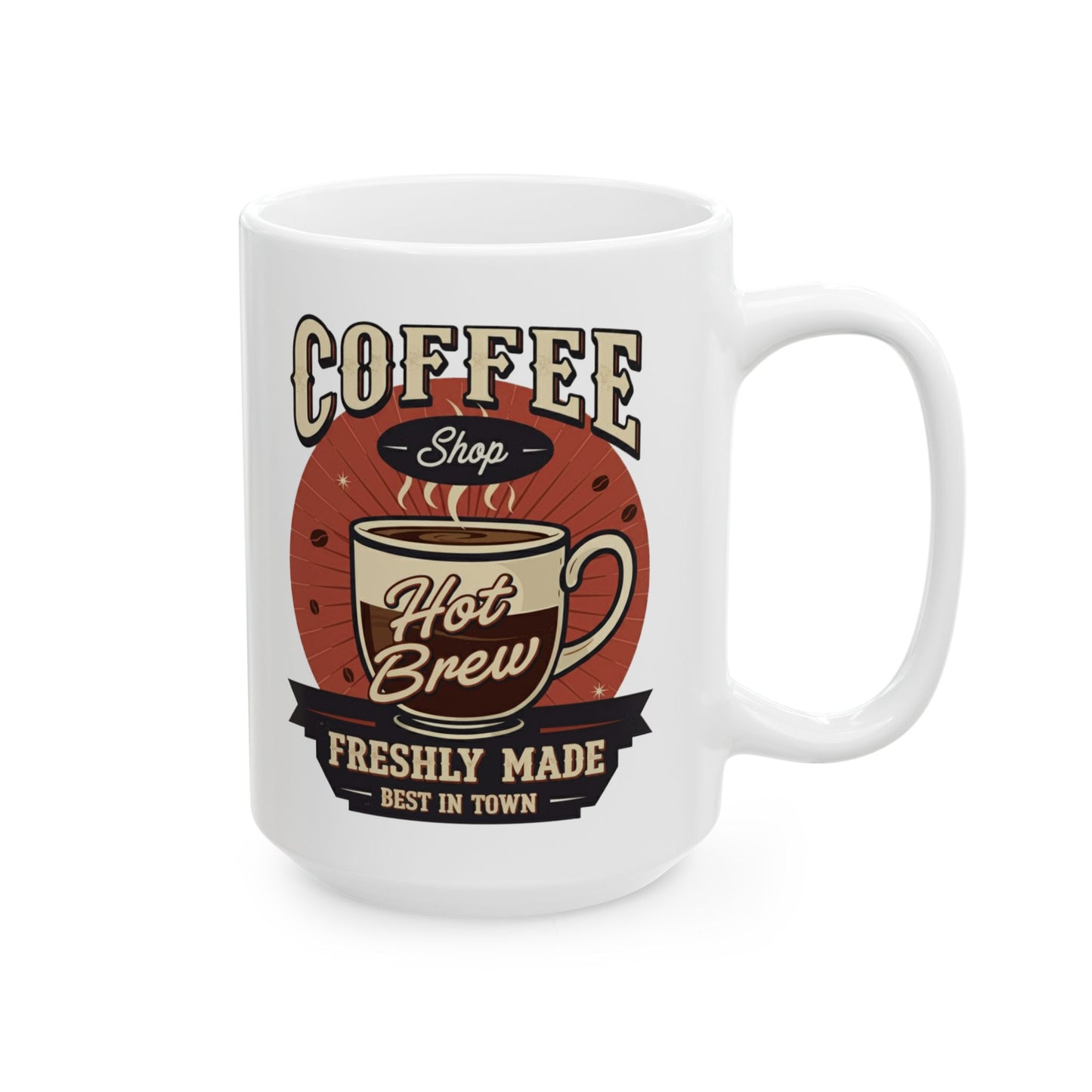 Coffee Shop Ceramic Mug, (11oz, 15oz) - StyleMZ