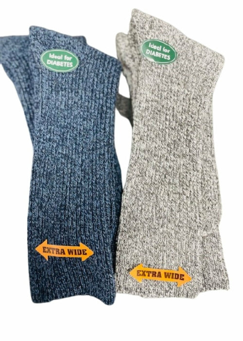 Regenerated Wool Diabetic Outdoor Hiking Extra Wide Calf Socks