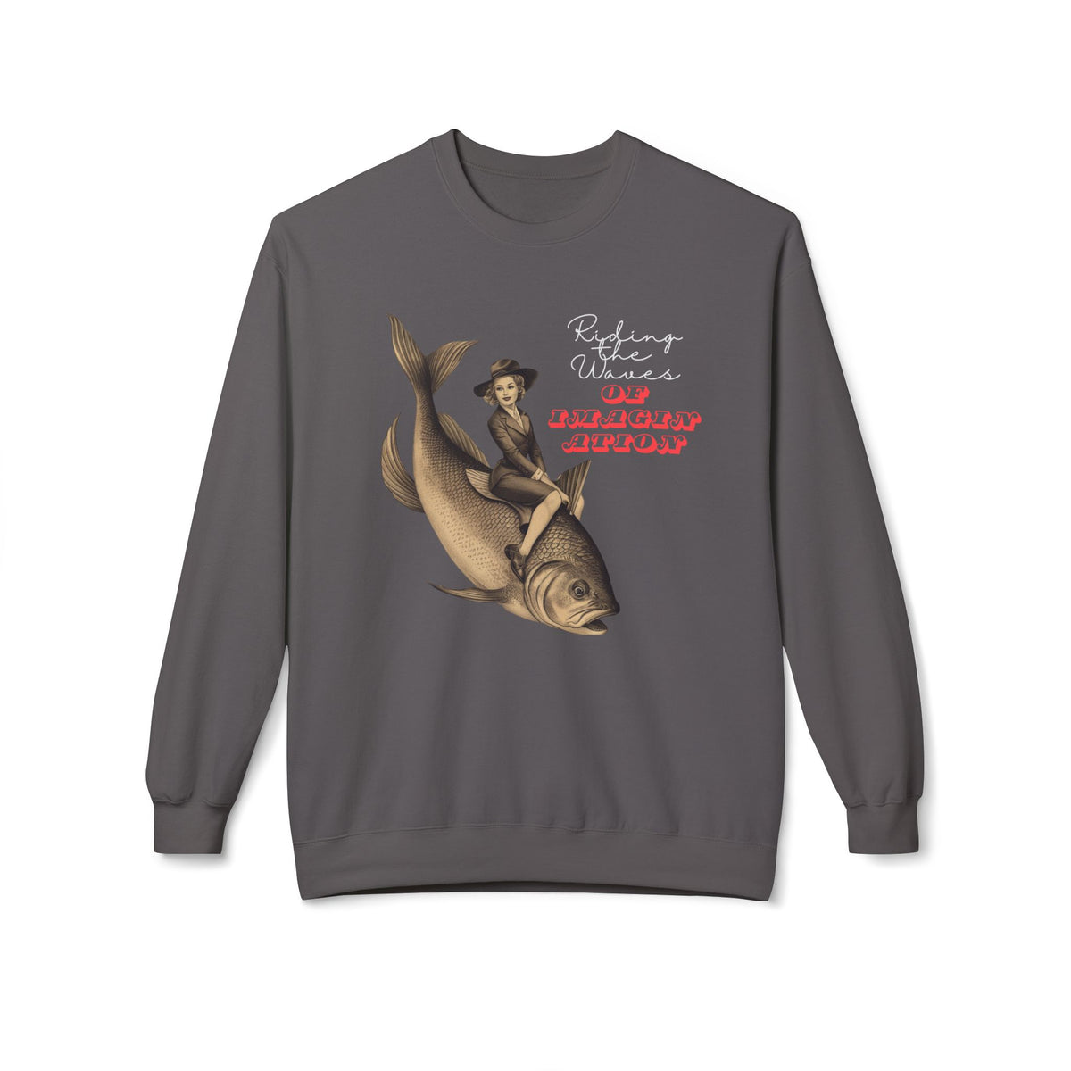 Korea -  Riding the Waves of Imagination Unisex Midweight Softstyle Fleece Crewneck Sweatshirt  - StyleMZ