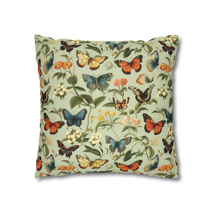 Butterfly Spun Polyester Square Pillowcase - StyleMZ