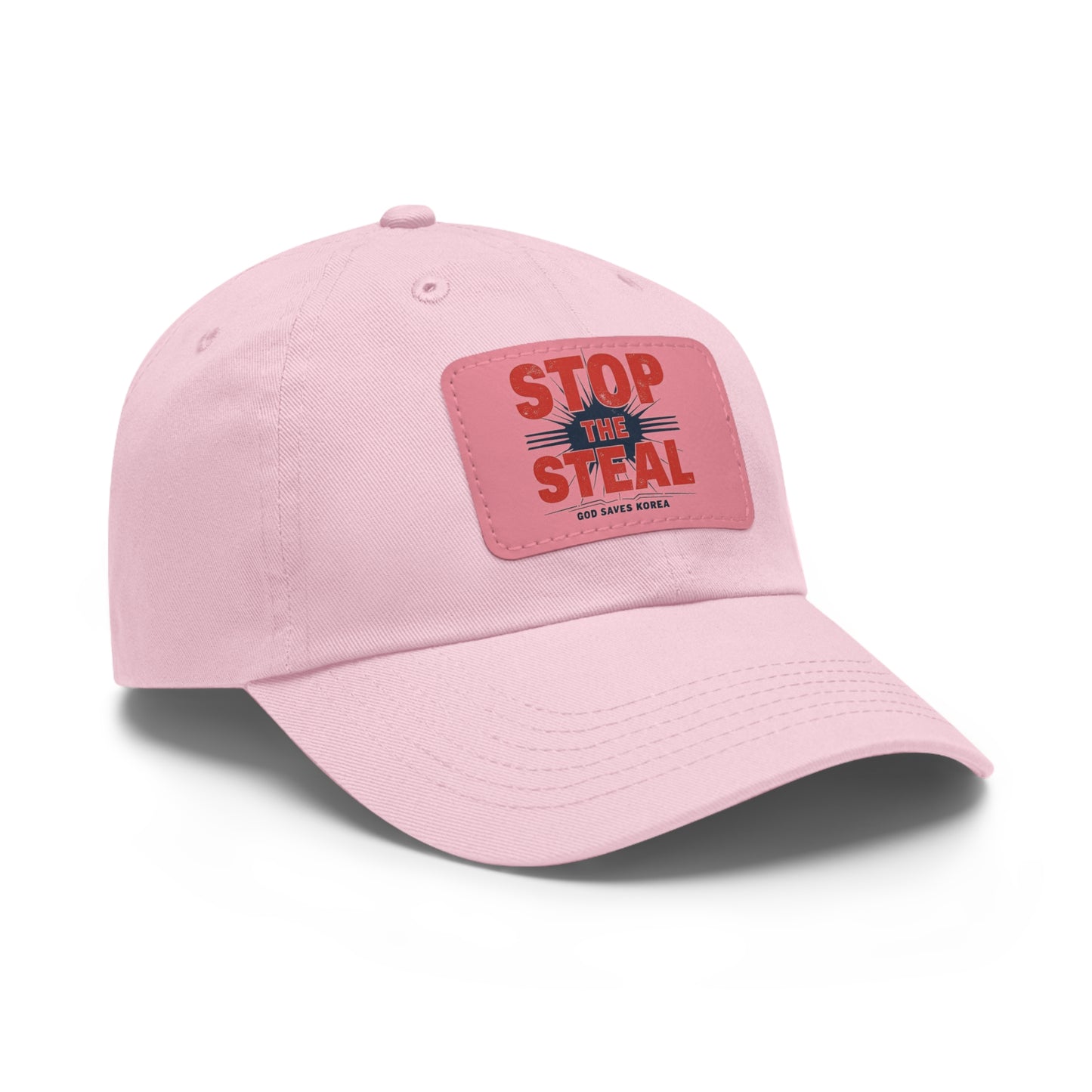 STOP THE STEAL, GOD SAVES KOREA Dad Hat with Leather Patch (Rectangle)